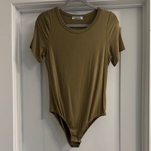 Classic Olive Short-Sleeve Bodysuit - Women